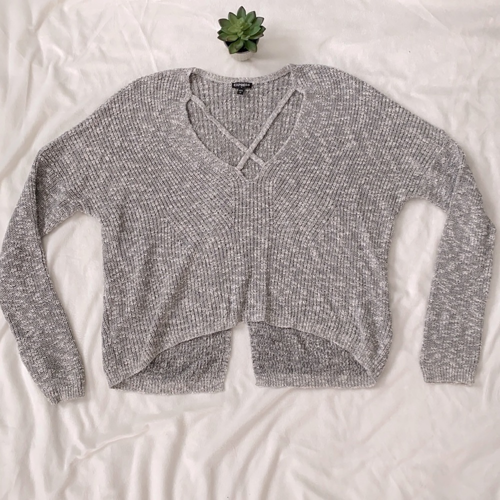 Crisscross cropped Express sweater